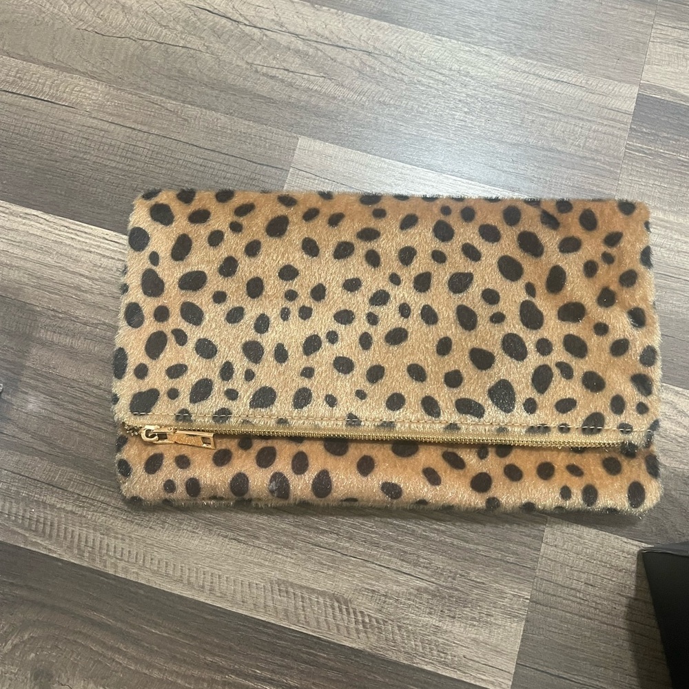 Leopard foldover handbag
